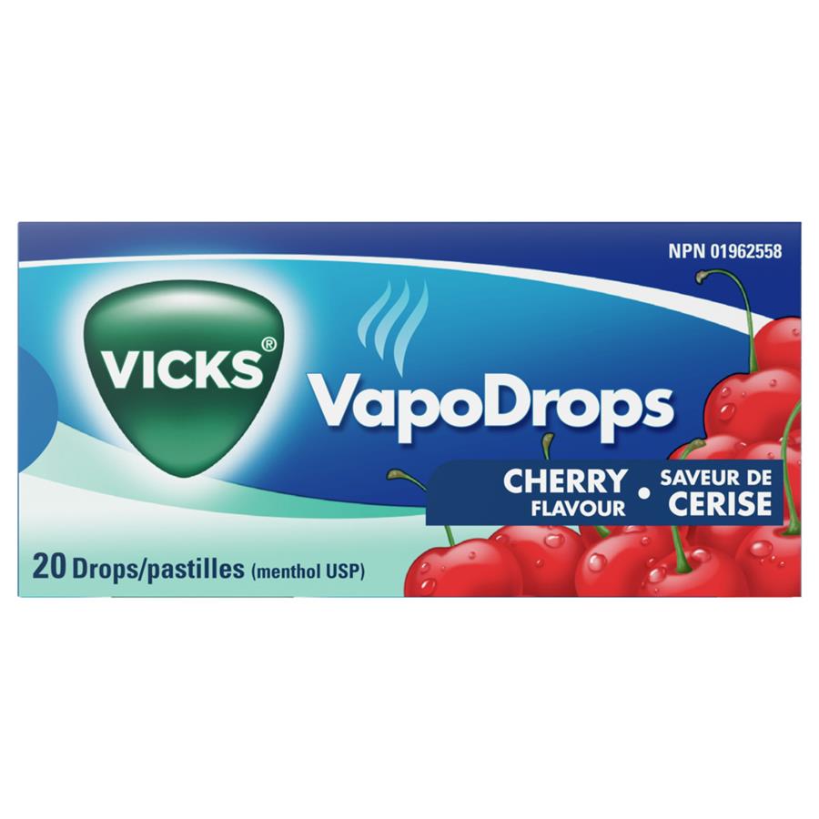 VICKS COUGH DROPS CHERRY 20'S