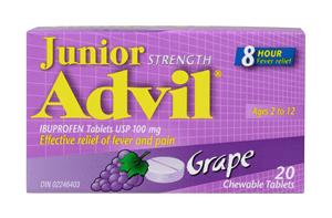 ADVIL JUNIOR GRAPE TABS 20